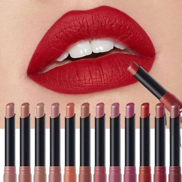 Highly Pigmented Long-Lasting Matte Lipstick Crayon - Available In Berry, Coral, Pink, And Red Shades H260303