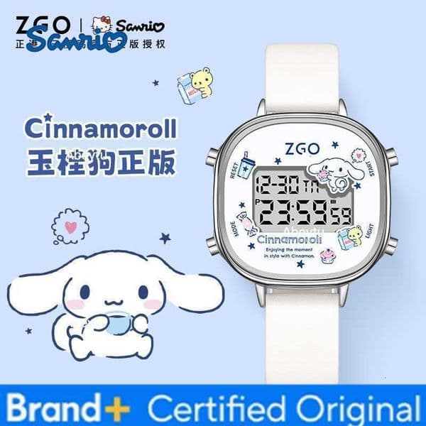 Sanrio Cinnamoroll Womens Watch Cute Digital Watch for Girls Leather Strap Waterproof Luminous digital watch Gift 830 H260304