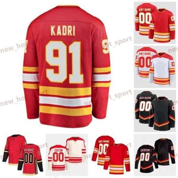 Nazem Kadri Custom Hockey Jersey Jonathan Huberdeau Theoren Fleury Lanny McDonald Blake Coleman Mikael Backlund MacKenzie Weegar Daniel Vladar Rasmus Andersson