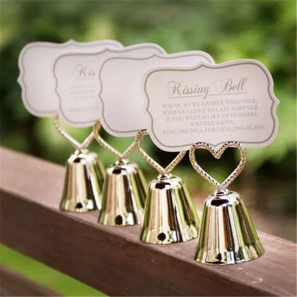 Designer Designer Favors Metallic gift set Gift Set Bell Place Gift Set Elegant Greeting Card Holder, Table Decoration, Wedding Party Stuff, Photo Display, Gold