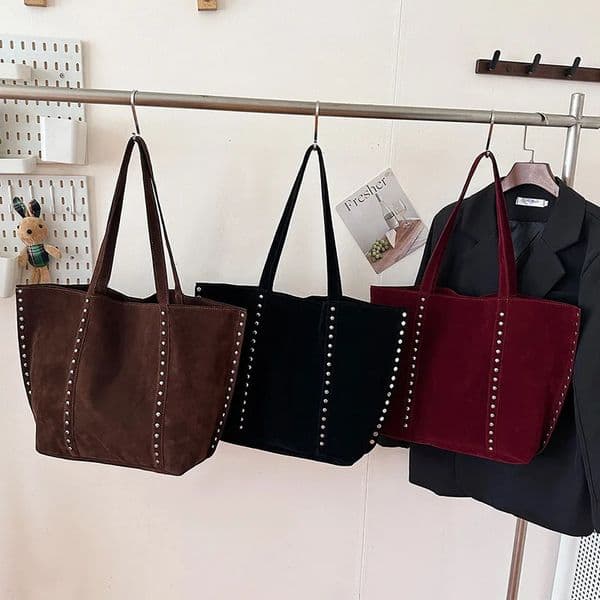 Fashion Microfiber Solid Sewing Shoulder Bags 2025 High Quality Retro Sweet Handbags Sequined Large Capacity Bag for Women 260304