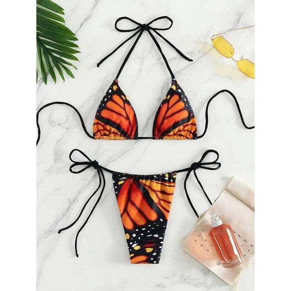 Miyouj Triangle Bikinis Butterfly Swimsuit Women Sexy Swimwear Bandage Beachwear Micro Thong 2024 Bathing Suit Halter Biquini Y260303 thumbnail 2