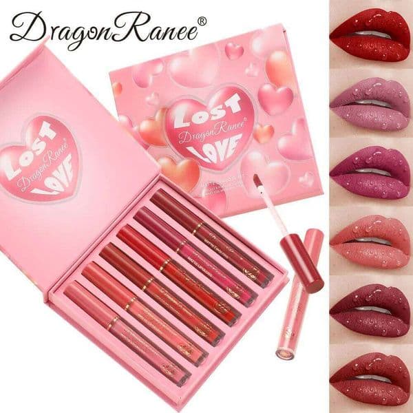 Six-Piece Set, Matte Finish, Delicate Easy to Apply, Non-Stick, Waterproof Sweat-Proof, Versatile for Daily Use, Lip Gloss and Lipstick Set H260303