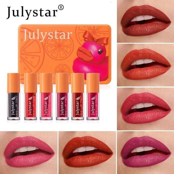 New 6 Color/Sets Velvet Liquid Lipstick Tint Glaze,Plumps/Nourishes Lips,Non-Sticky Nourishing Lipsticks Lip Gloss Skin Care H260303