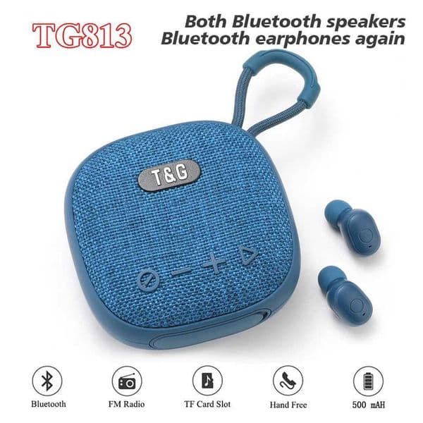 TG813 Portable Bluetooth Speaker Wireless Subwoofer Mini Eearphone Set Outdoor Column Boombox Outdoor Music Play For Smartphone T260304