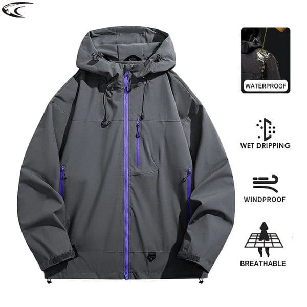 LNGXO Men Women Waterproof Hiking Jacket Trekking Camping Mountaineering Windbreaker Unisex Outdoor Sport Windproof Rain Coat 260302