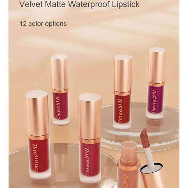 CmaaDu Nude Red Matte Velvet Lip Gloss Tint Make up Cosmetics Long-lasting Smudge-proof Liquid Lipstick LipGloss Glaze H260303