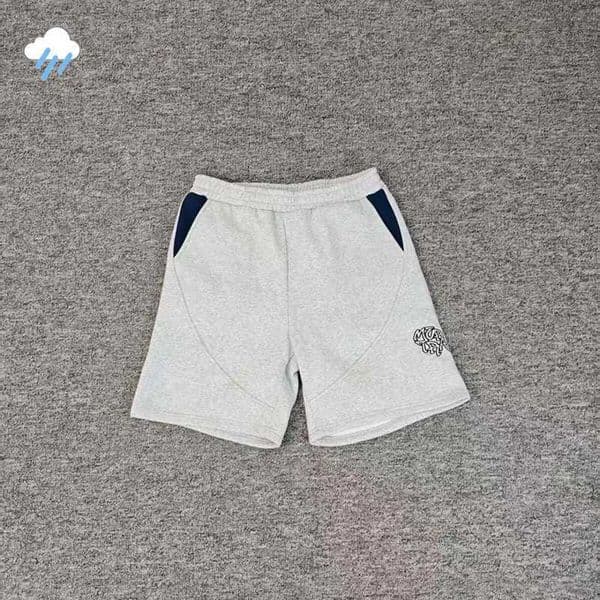 26SS Top Quality Cotton Jogger Drawstring Patchwork Breeches Men Women Classic Embroidery Mertra Shorts Gray Black Blue Tag S2634
