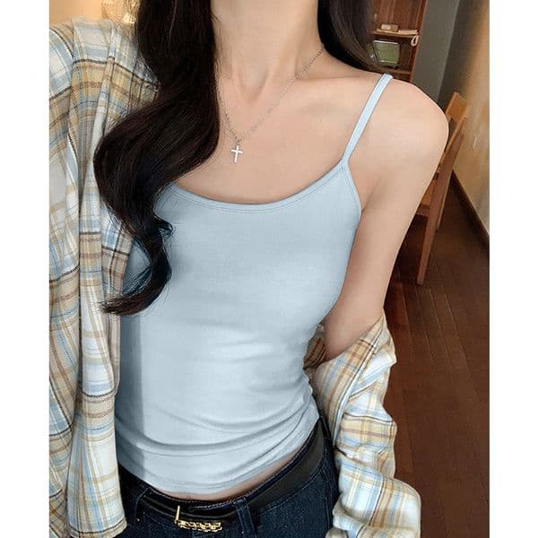 H587 Slim-fit Slimming Camisole For Hot Girls Summer Top For Women With Built-in Chest Designer Hoodie Pads Sexy Versatile Designer Shirt Polo Shirt Tank Top