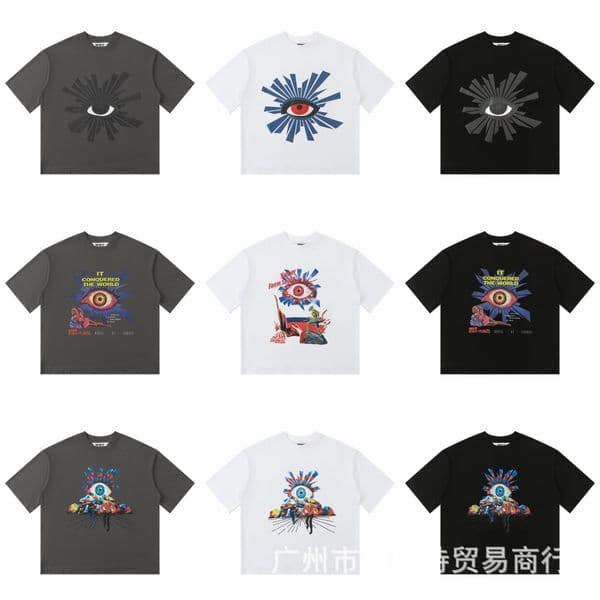 Designer Men's Graphic T Shirt Summer Eye Pattern Print New European American Street Fashion Unisex Couple Loose Casual High Street T Shirt