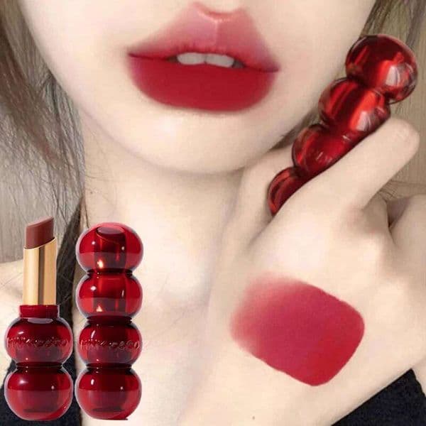 Matte Velvet Lipstick Cute Gourd Shape Easy To Wear Solid Gloss Waterproof Non-stick Cup Lip Tint Korea Makeup Cosmetics H260303