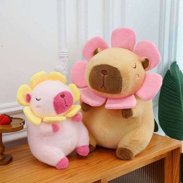 1pc 30cm/11.81in Cute sunflower doll throw pillow, capybara large doll, plush toy, children's birthday gift XJ260303