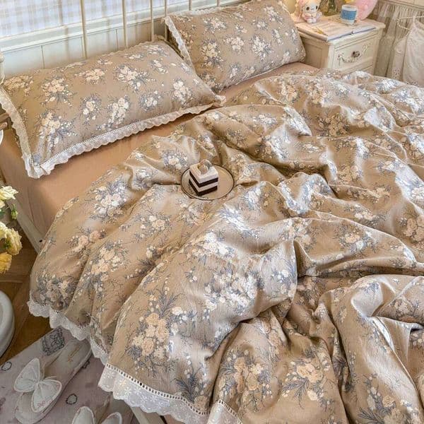 Floral Bed Sheets Princess Duvet Cover Bedding Set Room Decoration Birthday Gift Bedroom C260304