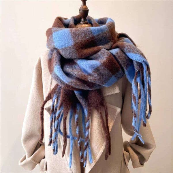 2025 Fashion Winter Women Warm Scarf Cashmere Thicken Plaid Pattern Shawl Outdoor Travel Pashmina Neckerchief Foulard XJ260304