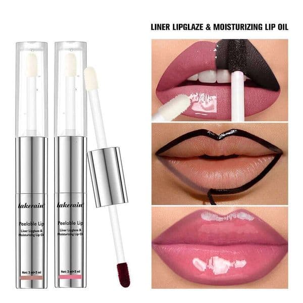 Waterproof Peel Off Liner And Lip Gloss Double Head Matte Nourishing Smudge Proof Lipstick Long Lasting Cosmetics Makeup H260303