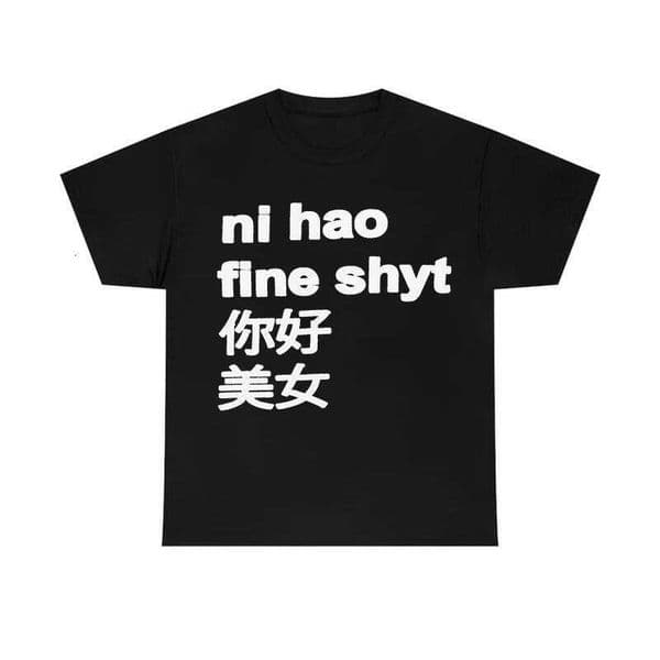 Creative Nihao Printed Y2K Hip Hop Cozy Short Sleeve T-shirt Cool Tee Retro Streetwear Women Fashion Clothiing H260304