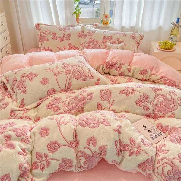 1pc Super Warm Duvet Cover for Winter Flower Printed Single/Queen/King Flannel Fleece housse de couette 220x240 no pillowcase C260304