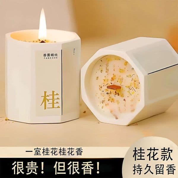 Osmanthus Scented Candle Bedroom Home Room Long-lasting Fragrance Niche High-end Gift for Women Essential Oil Aromatherapy W260304