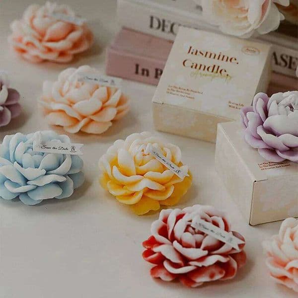 Handmade Jasmine Scented Soy Wax Candles Aromatherapy Birthday Candle for Wedding Party Home Decoration Photo Props W260304