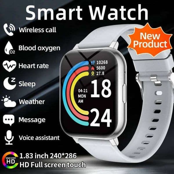 LIGE New 1.83inch HD Smart Watch BT Call Heart Rate Sleep Monitor Activity Tracking Waterproof Smartwatch For Android iOS 26H0304