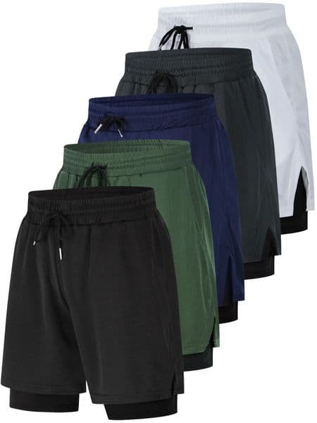 2in1 Mens Performance Running Shorts MoistureWicking Compression Support With Secure Zipper Pocket For Gym Training 260228