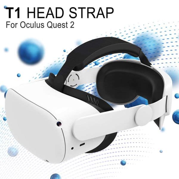 2 Head Adjustable Elite Strap Replacement For Enhanced Comfort Gaming Immersion | Compatible With Oculus Quest 2, White & Black Xingkaisheng Xingkaisheng