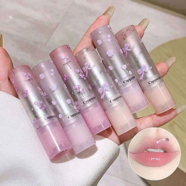 Cappuvini Sweet Girl Gloss Mirror Lip Glaze Pouty Lips Moisturizing Water Light Long-lasting Makeup Lipstick Valentines Gift H260303