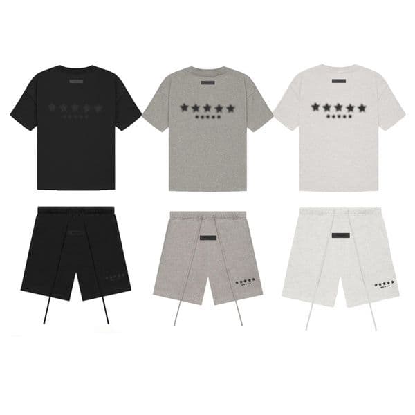 Designer Shirt Mens t shirt summer casual shirts FOG Double Line Short Sleeve High Street Loose Couple tshirt Letter Print Trendy Brand Men Women Pure Cotton T-shirt