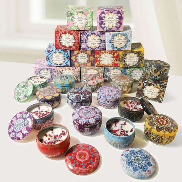 Cross-Border Plant Soy Wax Dried Flower Wedding Favor Birthday Gift Floral Fragrance Aromatherapy Candle W260304