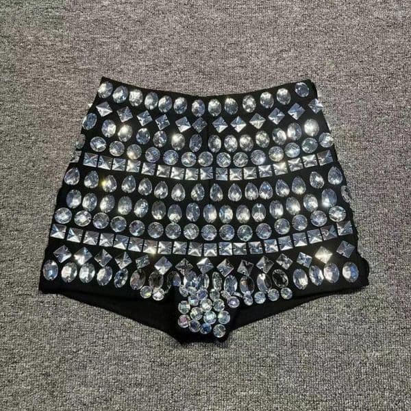 Women's Shorts 2026 Women Fashionable Handmade Diamond Embedding Tight Bandage Sexy And Party Wear Vintage