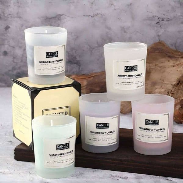 Polished smokeless fragrant glass cup plant wax, candles, scented jar candles W260304
