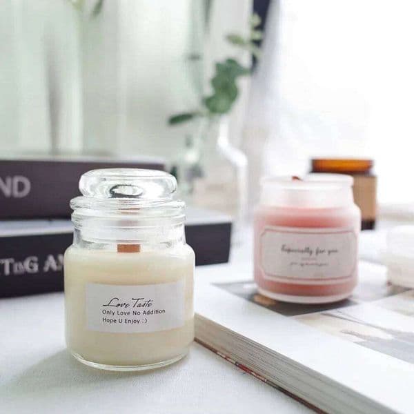 Empty Glass Candle Jar with Lid Customized Gravure Printing Luxury Holder Making Scented Candles for Valentine's Day W260304
