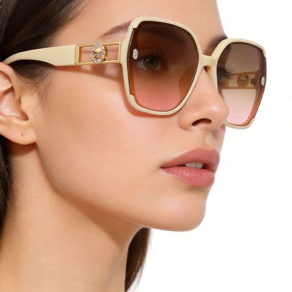 Cross border new sunglasses for women, high-end sunglasses, UV resistant sunglasses, large frame round face slim sunglasses, sunscreen sunglasses