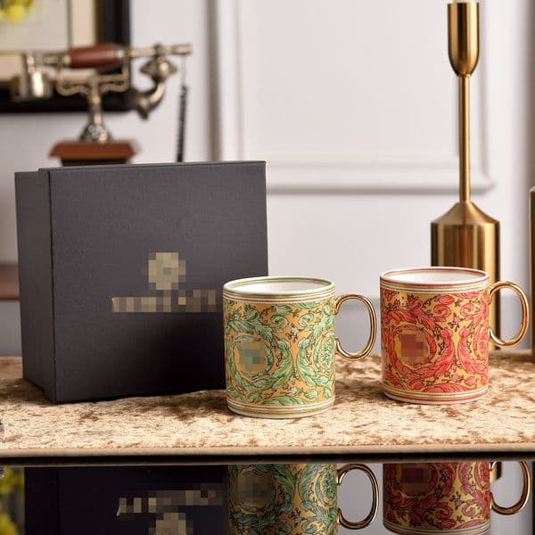 European Inspired Tea Mug, Classic Design, Ideal for Tea or Coffee, Great for Home, Office, or Elegant Gifts