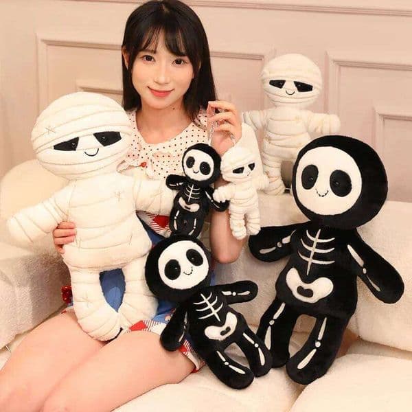 Halloween Plush Toys Stuffed Skeleton Mummy Plushies Bag Pendant Funny Prank Doll Cuddly Pillow Party Home Decor Gifts T260527