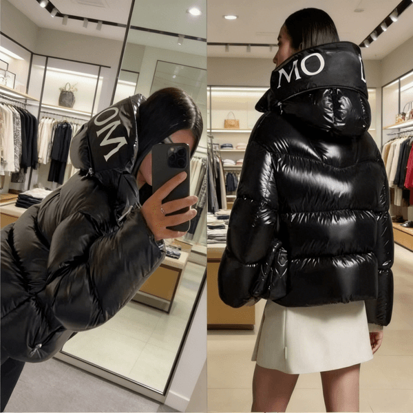Women Puffer Jacket, Winter Down Coat, Fur Collar Hooded Coat, Windproof Loose Casual Outerwear, Thick Warm Long Sleeve Overcoat, Autumn Winter Streetwear All Match