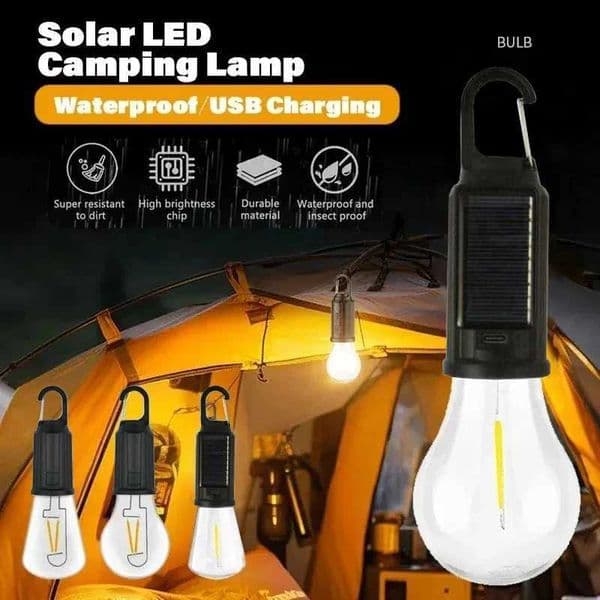 New solar powered charging camping lamp atmosphere lamp multifunctional handheld tungsten filament lamp outdoor retro camping H260305