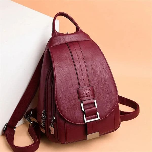 Multifunctional Women Leather Backpacks Casual Backpack For Teenager Girls School Chest Bag Travel Bagpack Ladies Sac Back Pack 260304