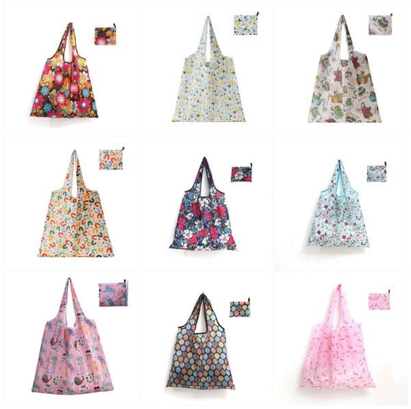 Eco-friendly foldable creative portable printed tote storage bag