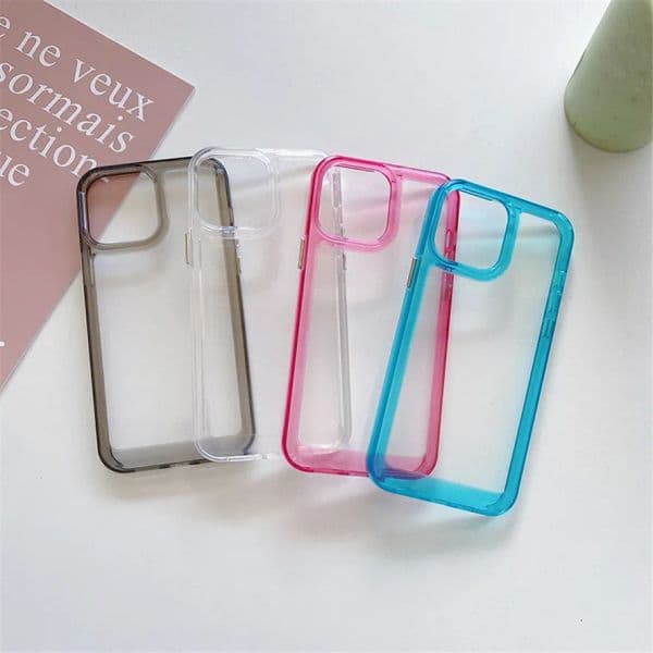 Cell Phone Cases Transparent Phone Clear Anti-fall Shockproof Protection TPU Case Space Metal Button For iPhone 11 12 13 14 Plus Pro Max Back Cover