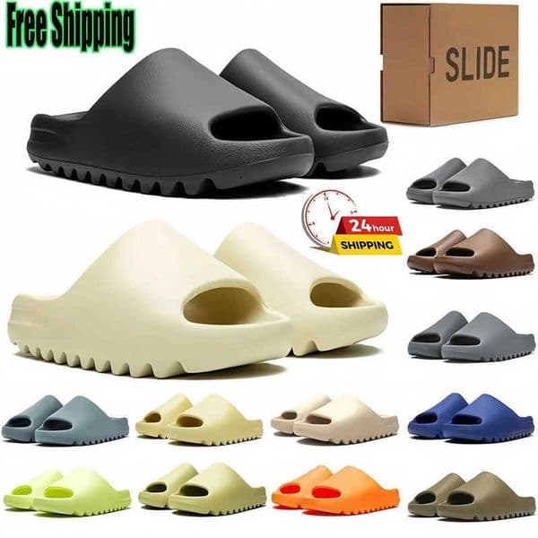 Free shipping with box deigner slippers slides for men women Onyx Bone Mineral Blue Orange slider sandal slipper slide trainer flip flop
