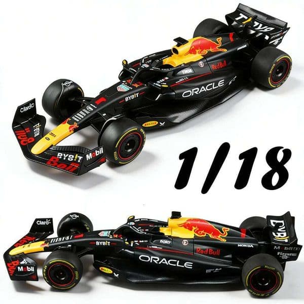 1:18 Verstappen F1 Oracle Red Bull Racing RB19 Alloy Exquisite Model Diecast Car Toys Rubber Tire Vehice Children Christmas Gift C260305