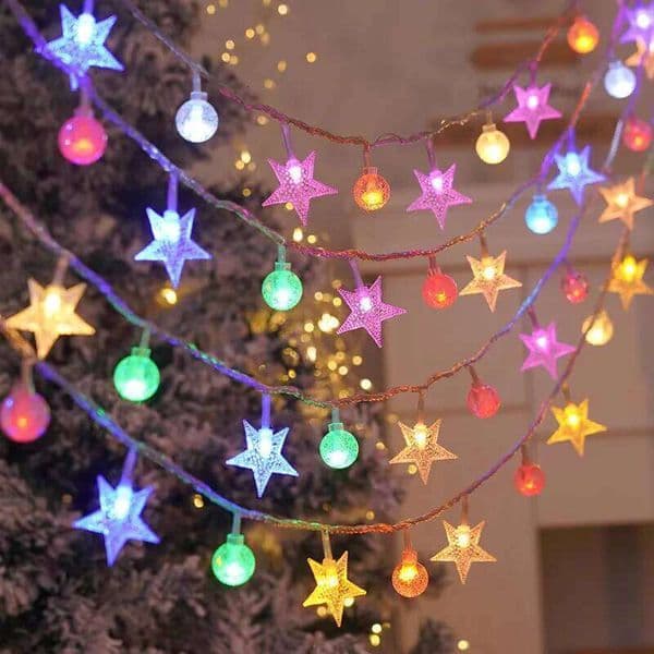 Waterproof Solar Star Bubble Ball String Outdoor LED Fairy Lights for Wedding Garden Tree Party Christmas Decoration 26H0305