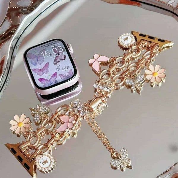 Adjust Elegant Stainless Steel Bracelet Link for Watch Band Series 8/7/6/10/9 40mm 41mm 38mm 42mm 44mm 45mm 46mm Strap H260304