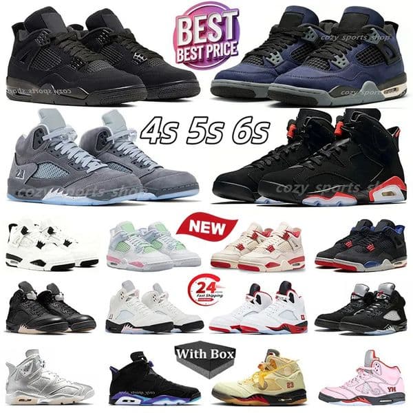 Free Shipping New 4s Black Cat Lakers Wolf Grey 5s 2026 6s Basketball Shoes For Mens Sports Sneakers Reverse Infrared Cool Grey Metallic Silver Trainers with box