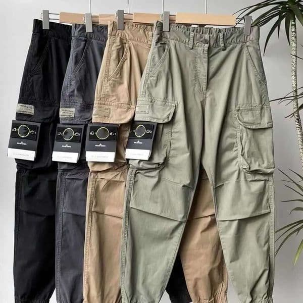 Cargo Pants Designer Mens Jogger Sportswear Badge Stone Outdoors Island Versatile Climbing Hiking Waterproof Breathable Trouser Cargos Sweatpants H260305