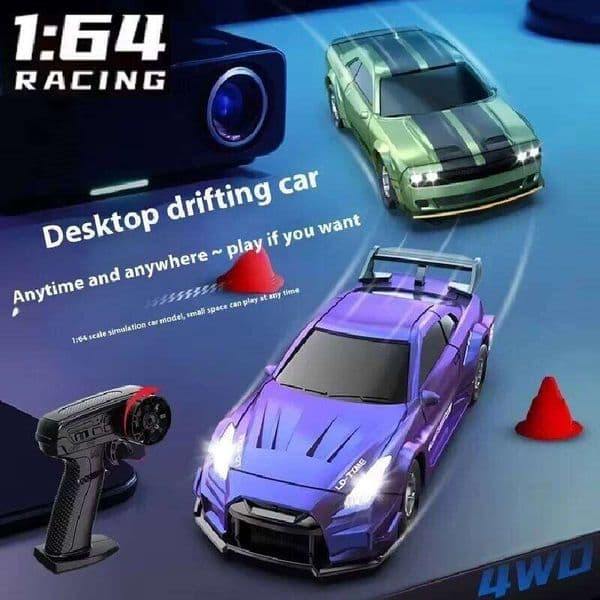 1:64 Scale Remote Control Car Full Function Four-Wheel Drive Drift Racing Desktop Model Toy for Children And Collectors Gifts Z260304