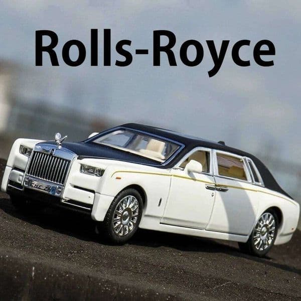1:32 Scale Rolls-Royce Phantom Toys Miniature Model Diecast Alloy Cars Sound Light Pull Back Doors Opened Vehices Holiday Gifts C260305