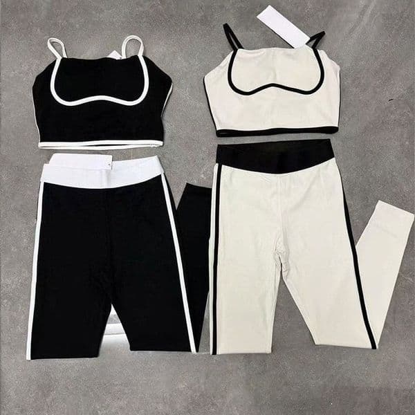 Designer Yoga Set Women Clothes Sports Bra+Leggings Streamline Tank Top Fitness Pants High Waist Hip-Lift Elastic Slim Pilates Tracksuit Solid Color Sweatsuit