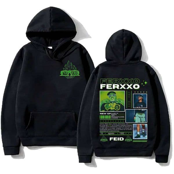 Rapper Feid Ferxxo's Adult Men's Hooded Sweatshirt Features A Hip-hop Retro Fashion Casual Autumn Winter Streetwear Collection T260305